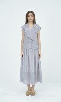 SIXDO G-Blue Stripe Raw Blouse